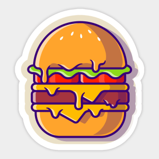 Burger Melted Cartoon Sticker